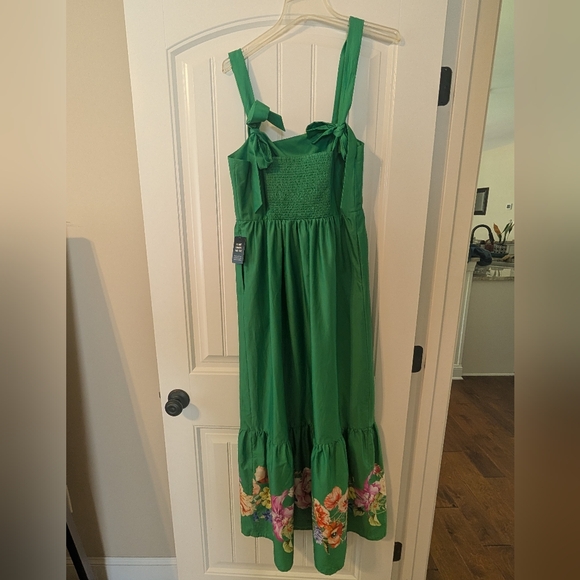 NWT Small Express Floral Square Neck Bow Back Tiered Maxi Dress - Picture 6 of 9